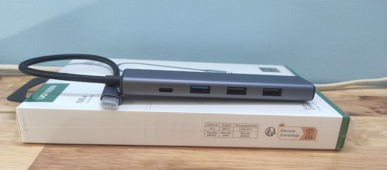 Hub USB Type-C 5 Trong 1 Ra HDMI 4K@30Hz, USB 2.0, USB 3.0, Sạc PD 100W Ugreen 15495