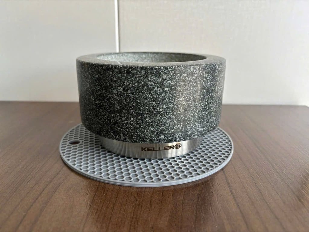 Bộ chày cối đá tự nhiên Granite nguyên khối Keller 14cm
