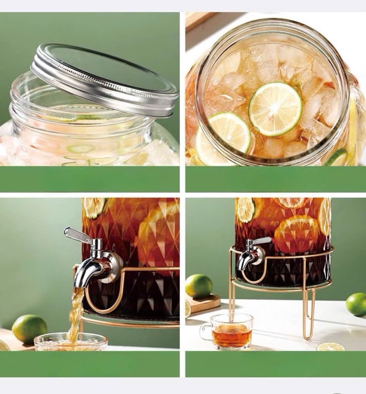 Bình thuỷ tinh ngâm hoa quả có vòi 4L & 6L