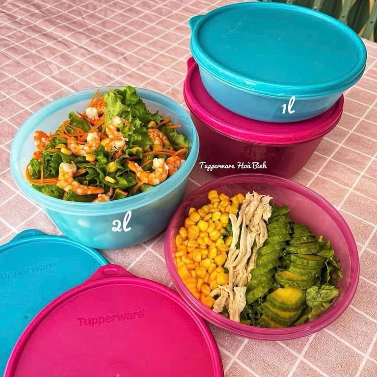 Set 3  bát tupper ware 1L, 1.5L, 2L