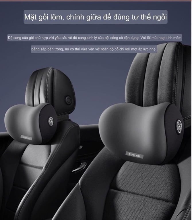 SET 2 GỐI TỰA CỔ, TỰA LƯNG NGỒI Ô TÔ