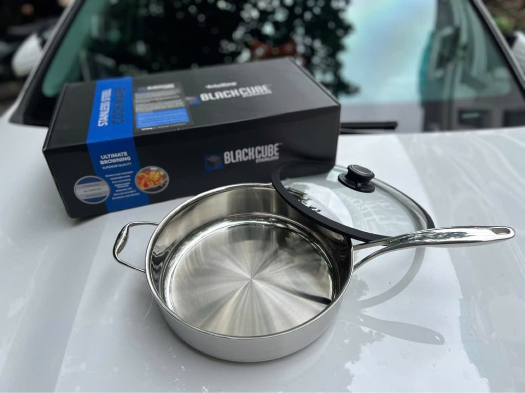 CHẢO INOX 3 LỚP ĐÁY LIỀN THÀNH CAO KIMS COOK 28CM