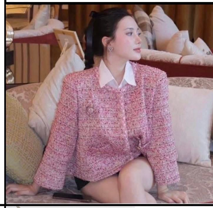 Áo khoác dạ hồng form rộng - AK006