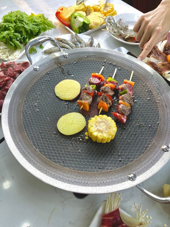 Vỉ Nướng BBQ Inox 5 Lớp Kalpen Hybrid HB38 size 38cm