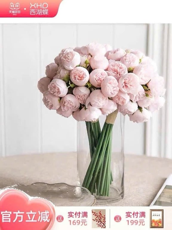 Bó 27 bông hoa lụa trang trí nhà cửa phòng khách siêu xinh