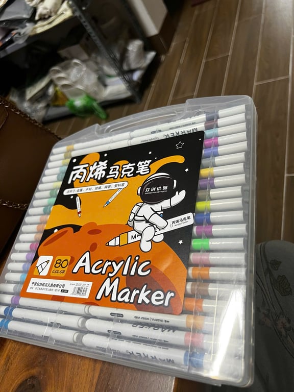 BÚT MÀU DẠ ACRYLIC MARKER HỘP 80 bút xịn đẹp