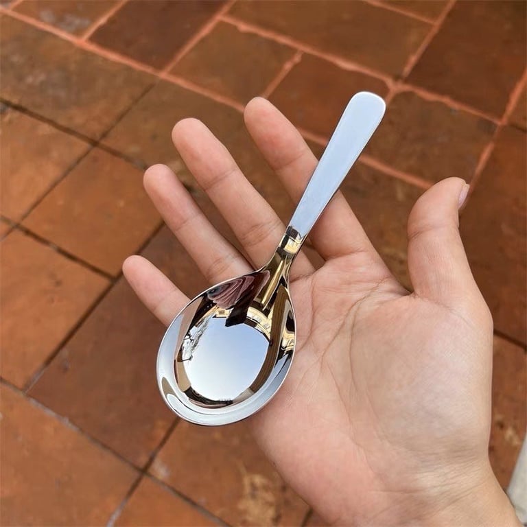 Thìa ăn phở cán ngắn ngắn inox 304 14cm