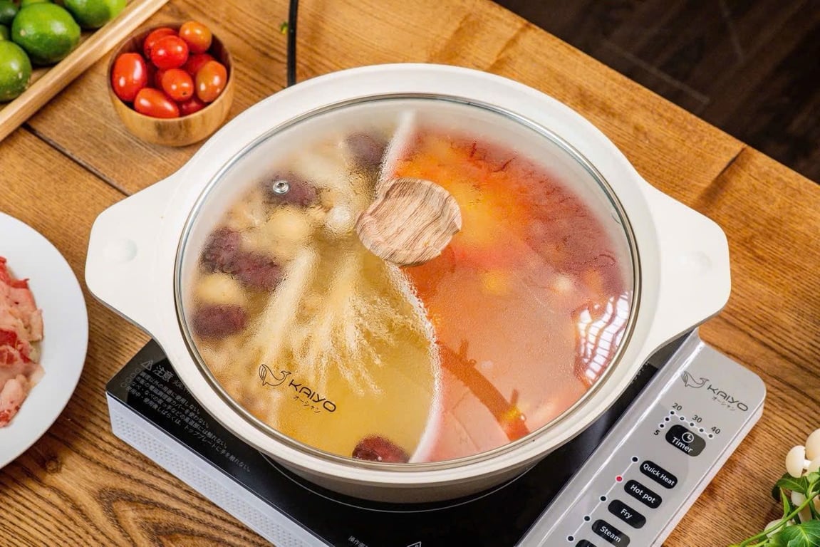 Nồi lẩu nhôm đúc 2 ngăn 26cm Kaiyo