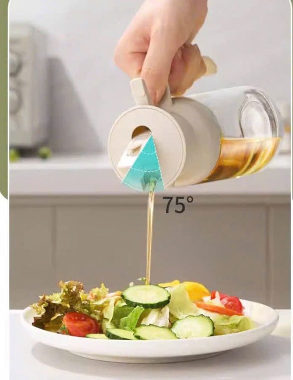 Bình thủy tinh rót dầu tự động, kèm xịt dầu GHA905