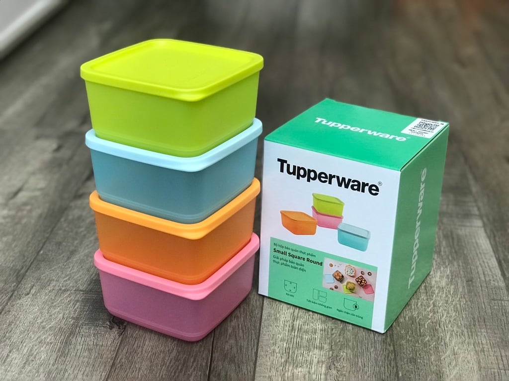 Bộ 4 hộp bảo quản thực phẩm small square round