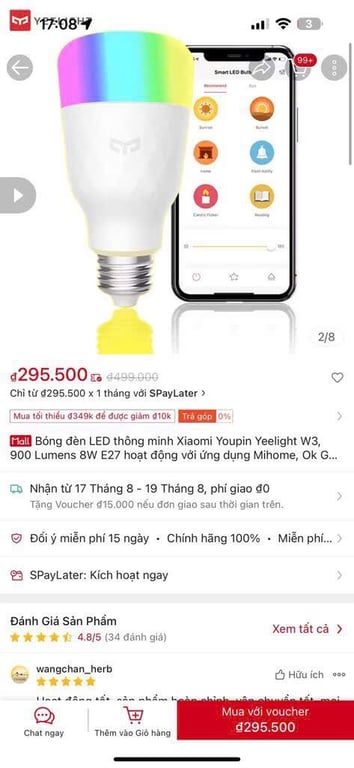 ĐÈN LED THÔNG MINH XIAOMI YEELIGHT W3