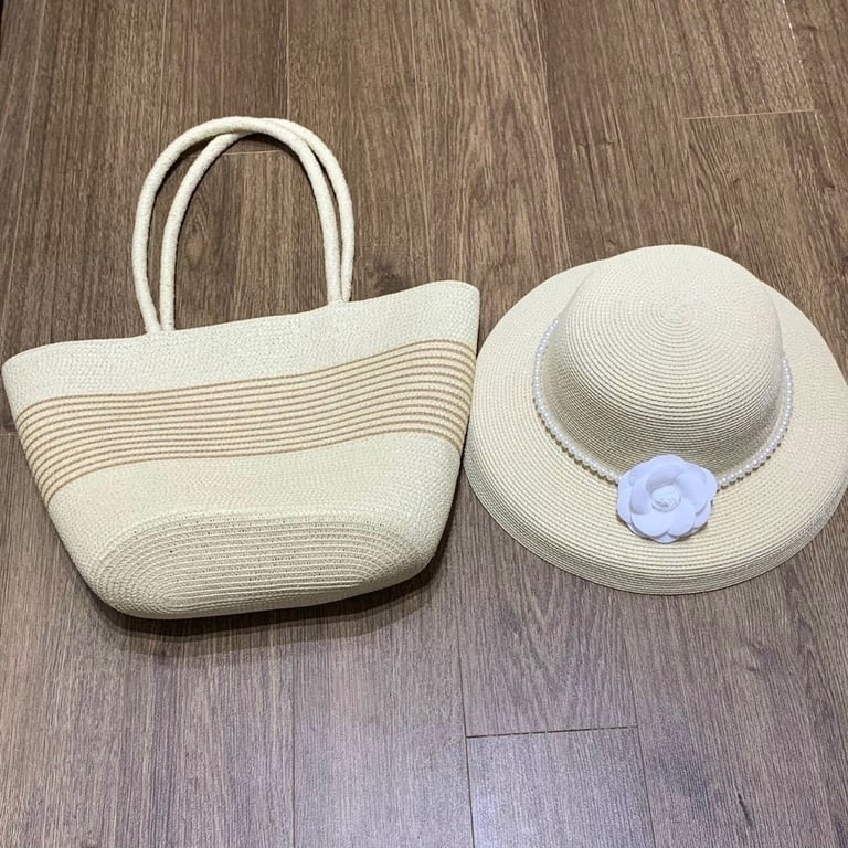 Sét 2 Món Túi + Mũ  Đi Biển hoa ngọc lan siêu đẹp