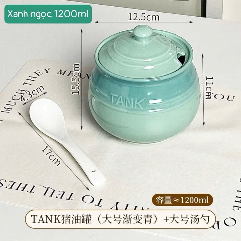 ÂU MỠ GỐM 1200ML