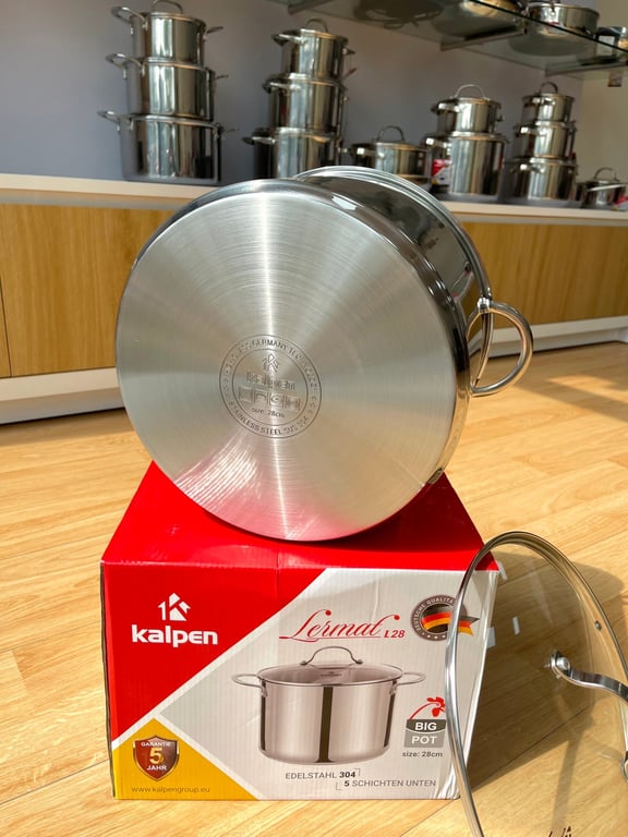 🇩🇪 NỒI LUỘC GÀ INOX 304 CAO CẤP 5 ĐÁY KALPEN LERMAT 28CM 30CM