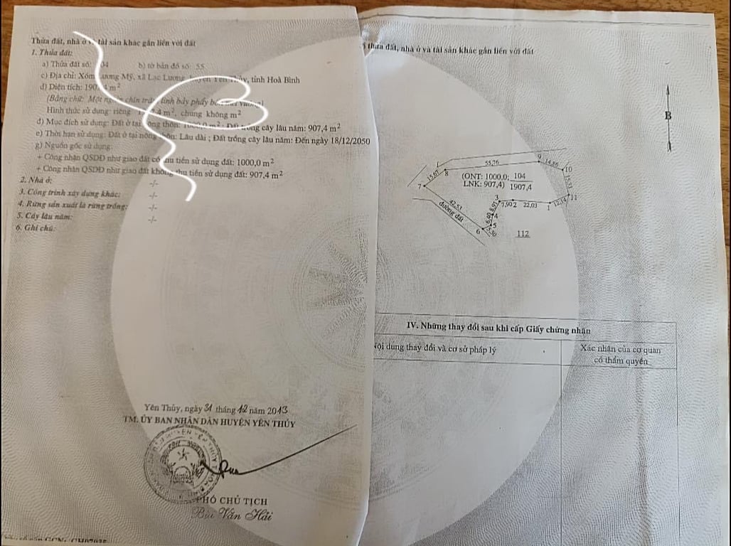 1907m2  tại Lạc Lương, Yên Thuỷ, Hòa Bình.