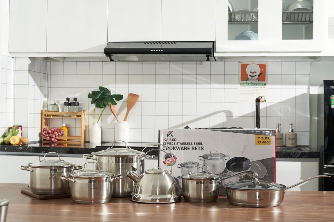 BỘ NỒI 6 MÓN 12 CHI TIẾT KAILER KL-6666