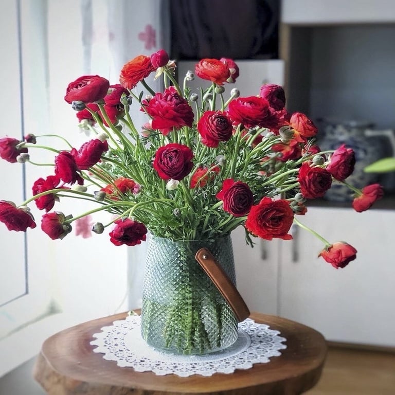 💐 Lọ hoa thuỷ tinh kèm dây da cao cấp đẹp long lanh