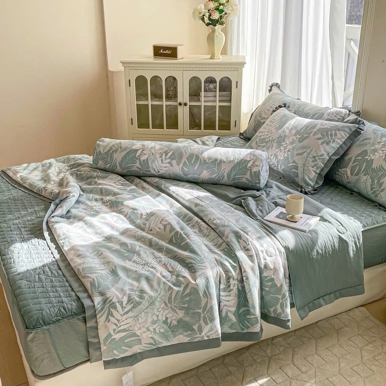 CHĂN GA GỐI cotton đũi Hàn MARK JACOB MCC57