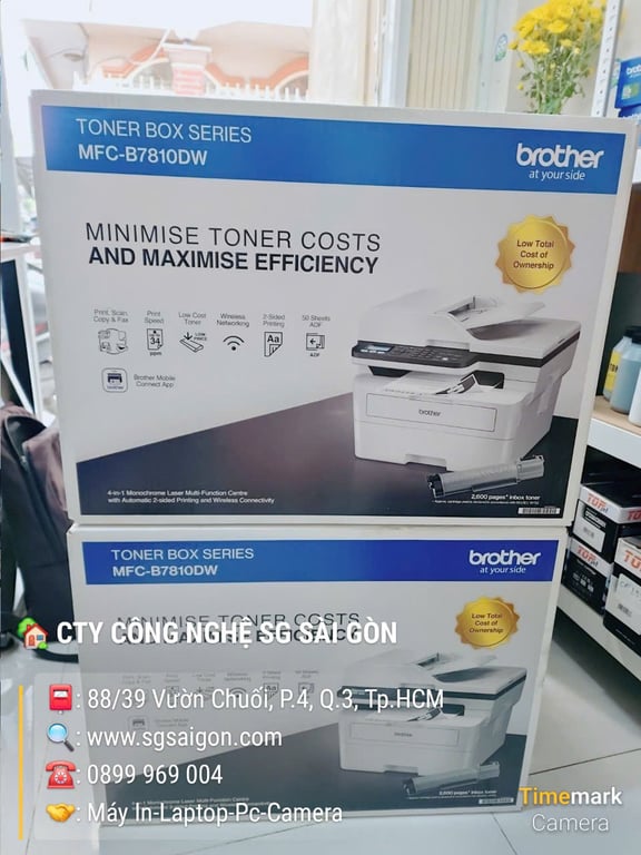 Máy In Laser Đa Năng Trắng Đen Brother MFC-B7810DW (In đảo mặt/ Scan ADF 1 mặt'/ Copy/ A4/ USB/ LAN/ WIFI)