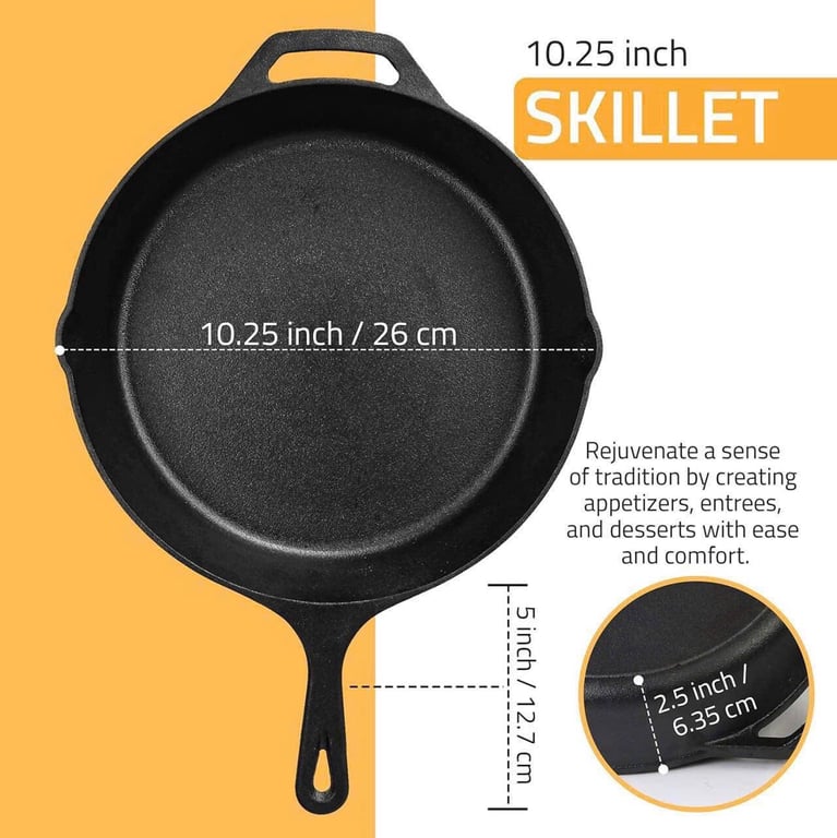 Chảo gang cao cấp đường kính 26cm – Thương hiệu Utopia Kitchen