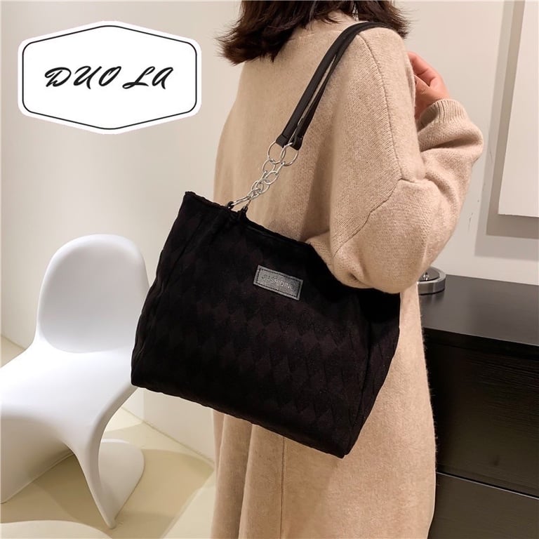 Túi Xách Tote Đeo Vai nhung  Cỡ Lớn
