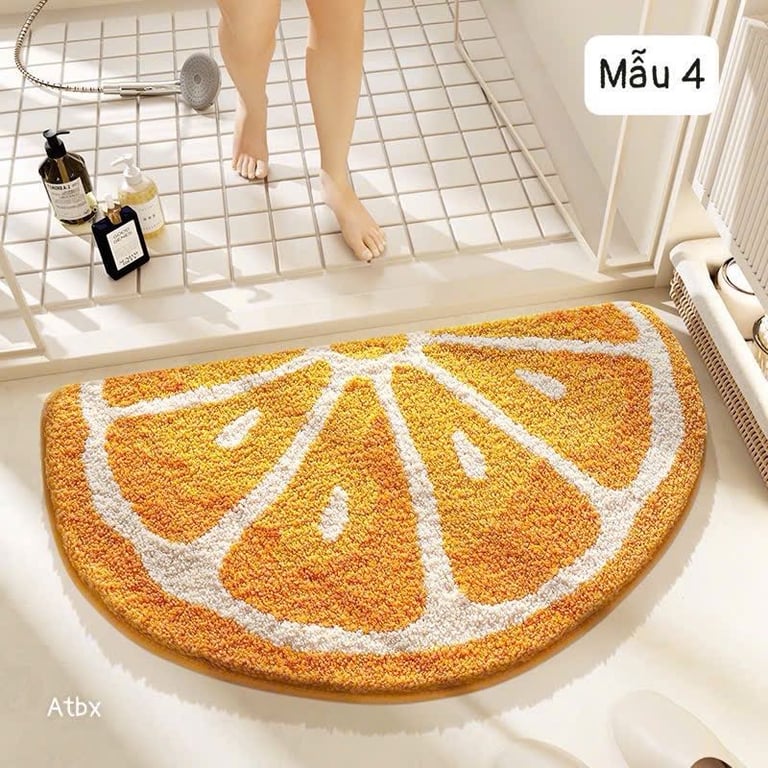 Set 2 thảm THẢM CHÂN NỈ LÔNG HÌNH QUẢ SIÊU XINH