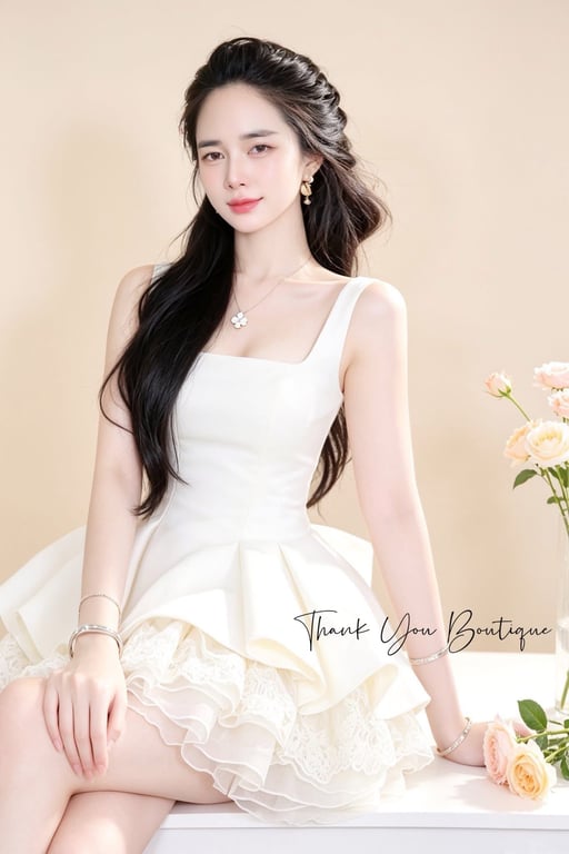 ThankYou - Váy Triệu Lộ Tư kèm nơ lưng - sz S eo 68cm