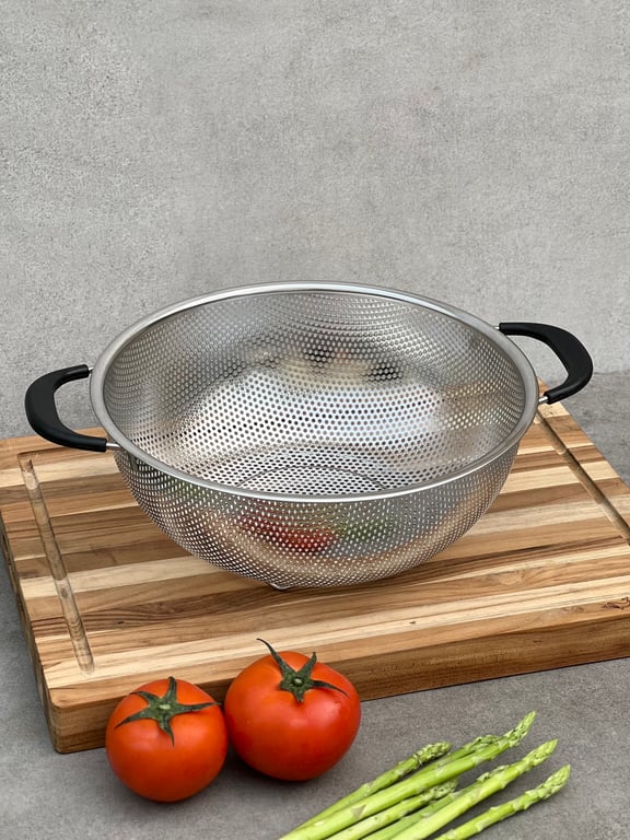 rổ inox liền khối 2 tay cầm có chân kaiyo