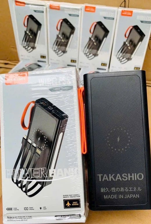 Sạc dự phòng cảm ứng, không cần dùng cáp sạc Takashio- Japan.