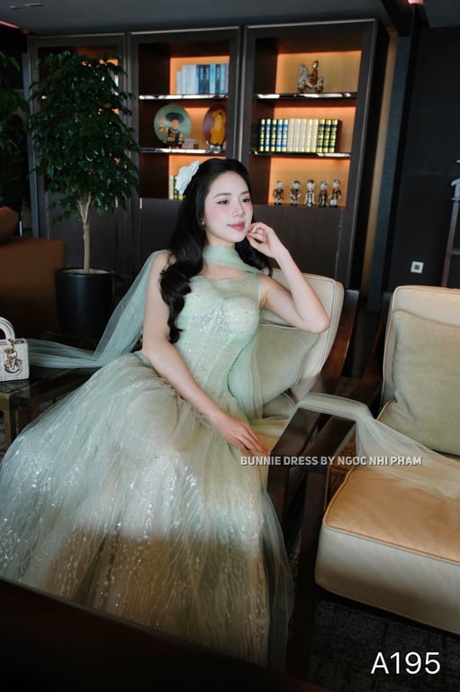 A195- váy lưới kim da 2 màu