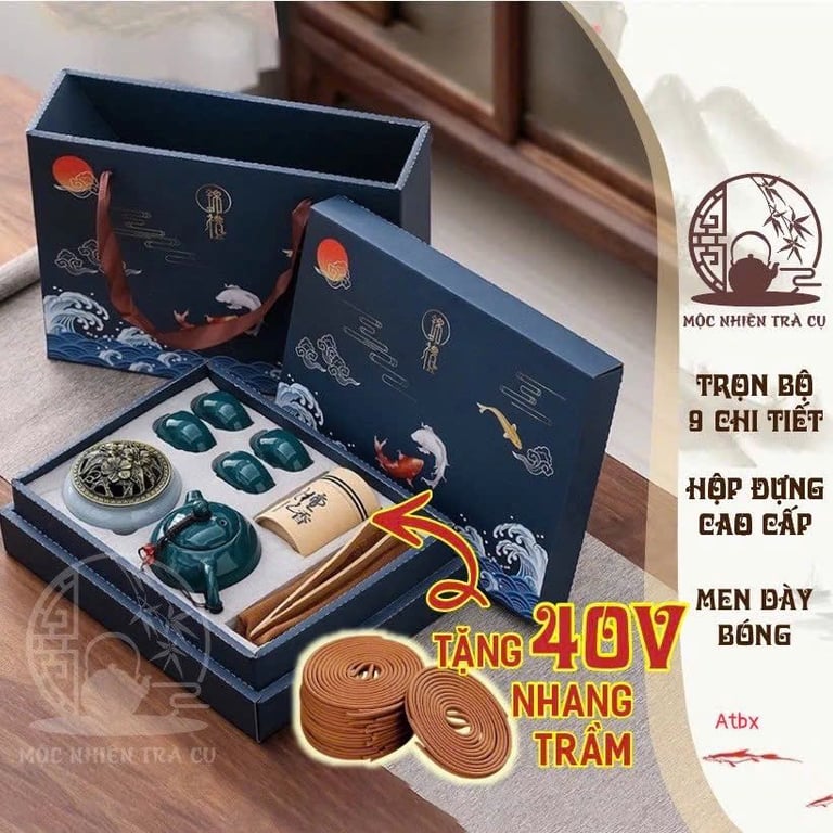 BỘ ẤM TRÀ MEN NGỌC