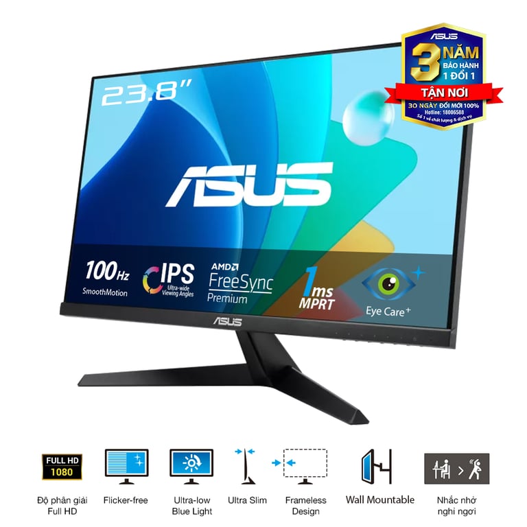 Màn Hình Máy Tính ASUS VY249HF-R (23.8 inch/ IPS/ FHD/ 1ms/ 100Hz)