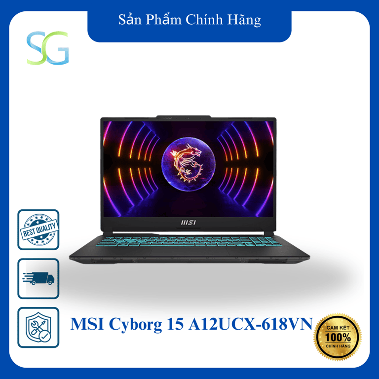 Laptop MSI Cyborg 15 A12UCX-618VN (Intel Core i5-12450H | 16GB | 512GB | RTX 2050 4GB | 15.6-inch FHD | Win 11 | Đen)