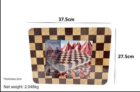 Thớt gỗ Teak hoạ tiết caro Chockmen - CKM256