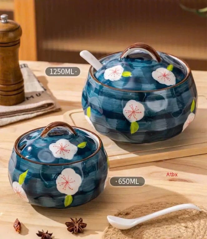 Liễn đựng mỡ, đựng gia vị 400ml/650ml/1250ml