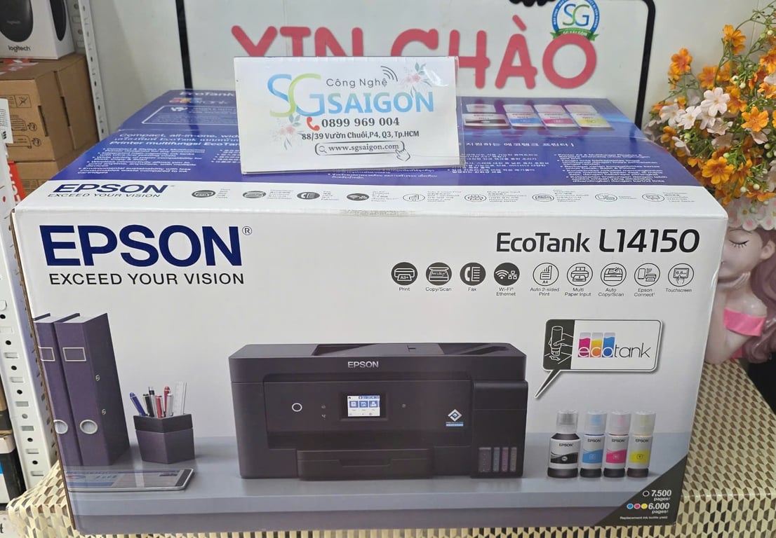 Máy in phun màu Epson L14150 (In đảo mặt| Scan| Copy| Fax| A3| A4| USB| LAN| WIFI)