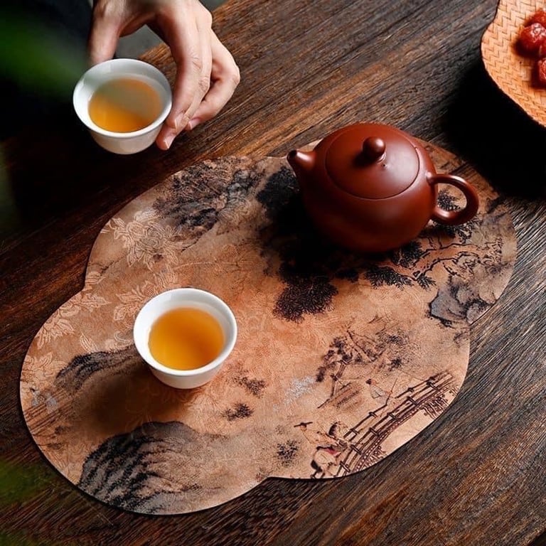 Thảm trải bàn cà phê chống thấm nước phong cách Trung Hoa
