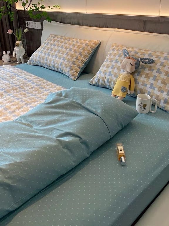 Bộ ga, vỏ gối, vỏ chăn chất cotton living siêu xịn