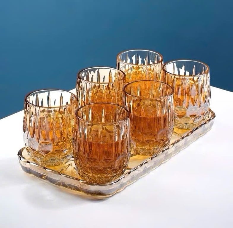 SET 6 LY THUỶ TINH MÀU HỔ PHÁCH 300ml