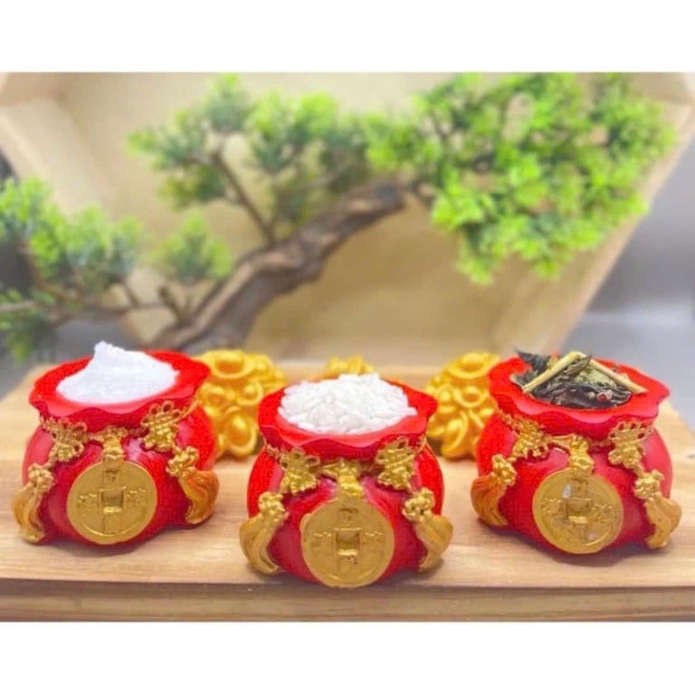 SET 3 HŨ ĐỰNG MUỐI GẠO TÀI LỘC