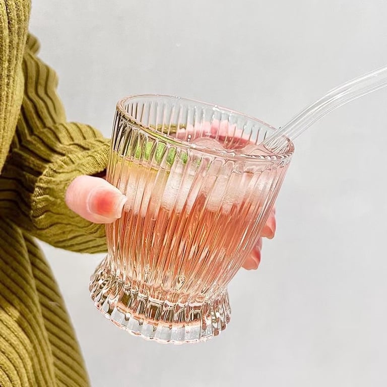 bộ 6 Ly thủy tinh eo sọc phong cách cổ điển