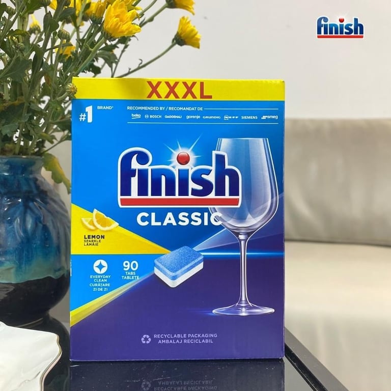Viên rửa chén bát tổng hợp Finish Classic 90 viên hương chanh