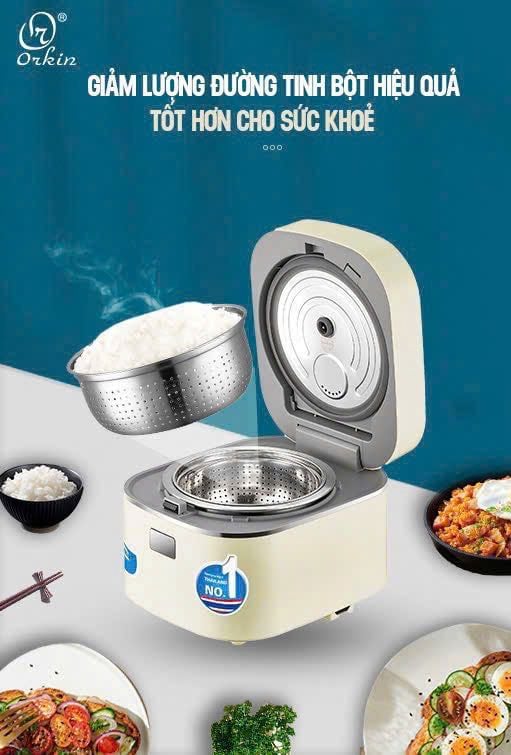 ORV12 - Nồi cơm điện tử tách đường 1.2L 500W Orkin