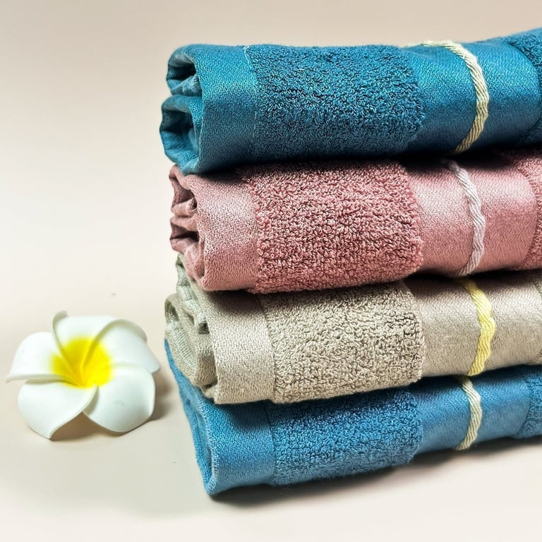 SET 4 KHĂN MẶT SỢI TRE CAO CẤP XUẤT MỸ 34 x 34cm (có túi zip)