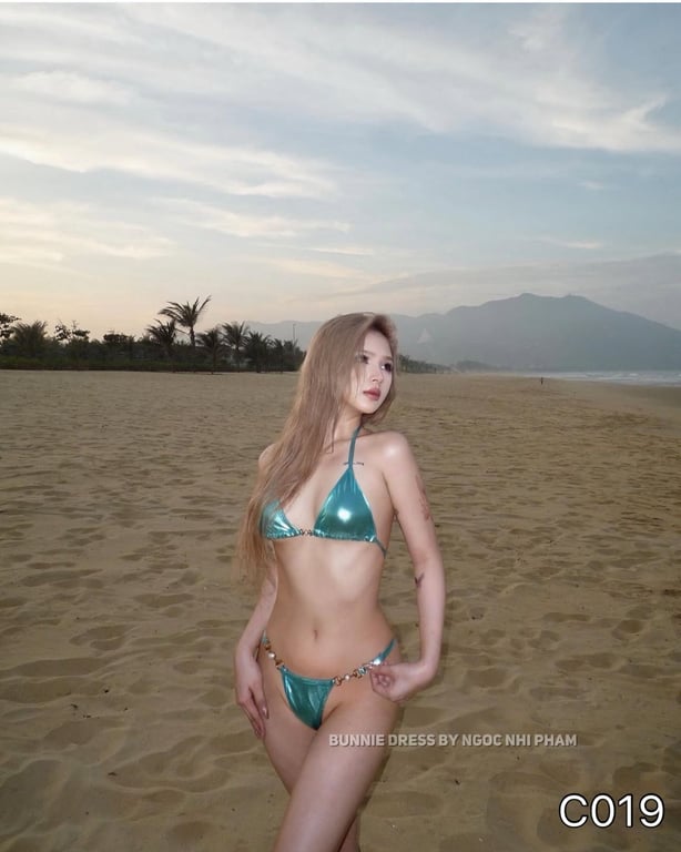 C019- set bikini bạc xanh