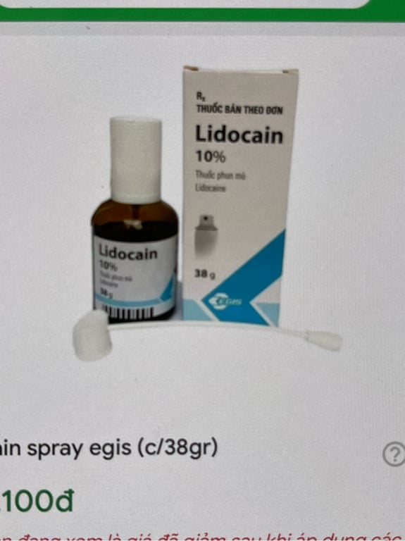 Lidocaine chai 38g