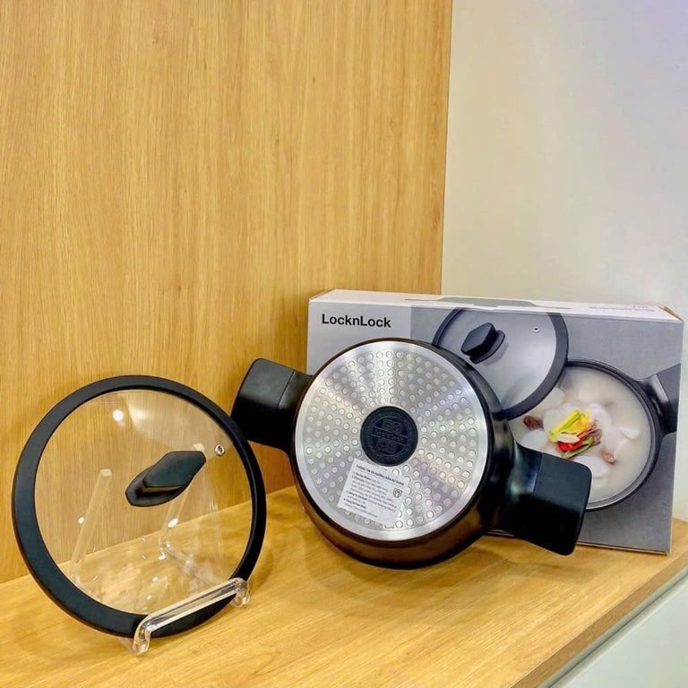 NỒI CHỐNG DÍNH LOCK&LOCK có tay cầm size 20-24cm