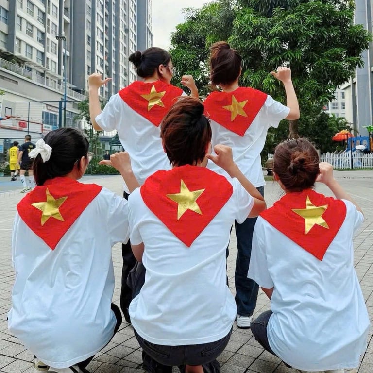 combo mũ + khăn choàng lá cờ VN