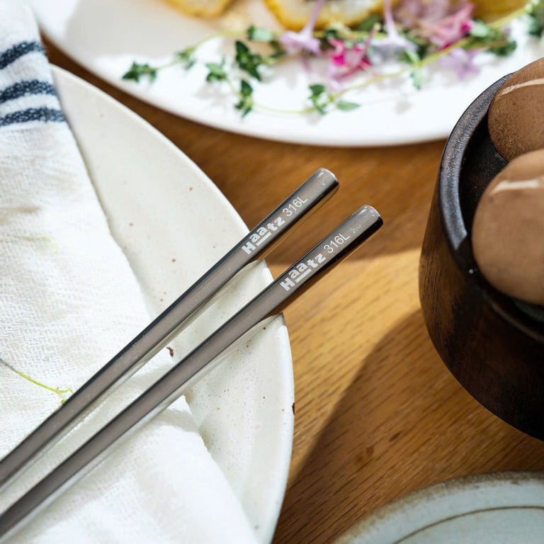 Set 10 đôi đũa inox 316 HAATZ Hàn Quốc