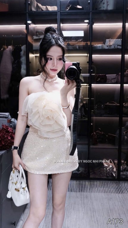 A173- set cv dạ áo hoa quây